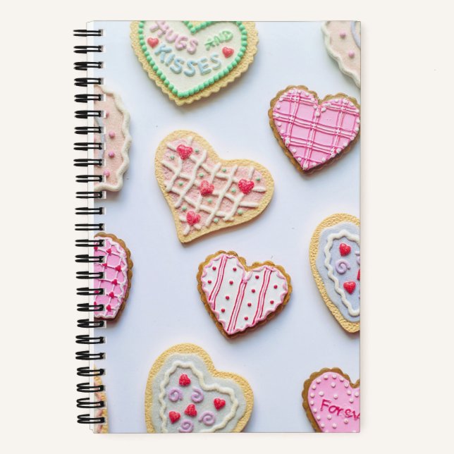 Valentine's day heart cookies  notebook (Front)