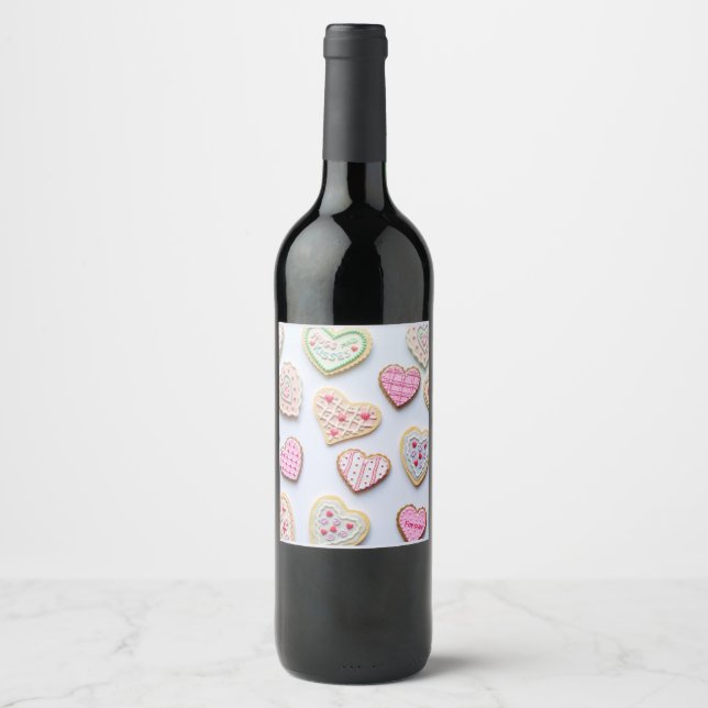 Valentine's day heart cookies         wine label (Front)