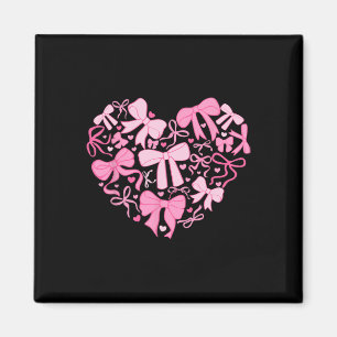 Valentine's Day Heart Coquette Bow Valentine Girls Magnet