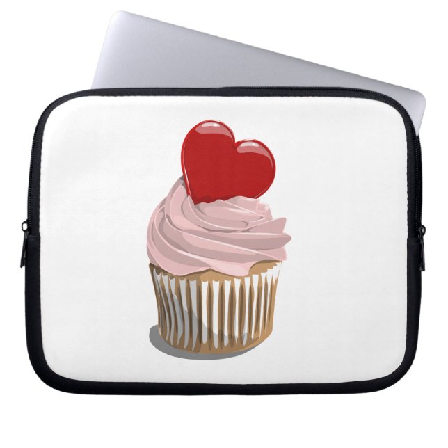 valentine's Day heart cupcake laptop sleeve (Front)
