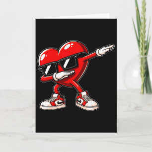 Valentine's Day Heart Dabbing Boys Girls Kids Vale Card