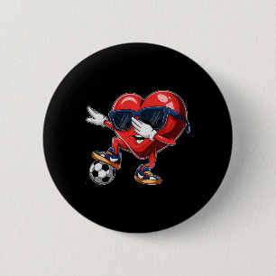 Valentine's Day Heart Dabbing Heart Player Soccer  6 Cm Round Badge