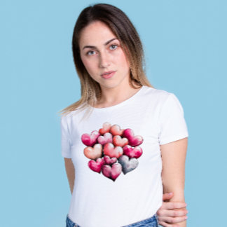 Valentine's Day Heart Design T-Shirt Tri-Blend Shirt