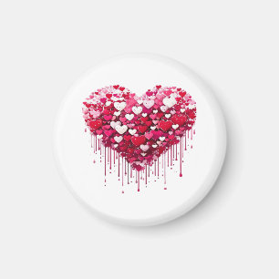 Valentine's Day Heart Designs Splatter Paint Art Magnet