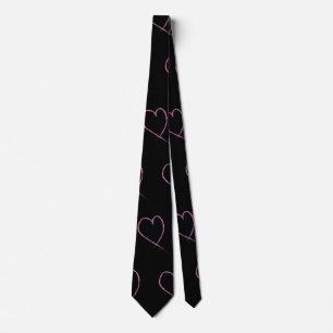 Valentines Day Heart Doodle Hand Drawn Tie
