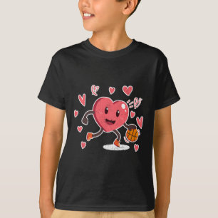 Valentines Day Heart Dunking Basketball Player Coa T-Shirt