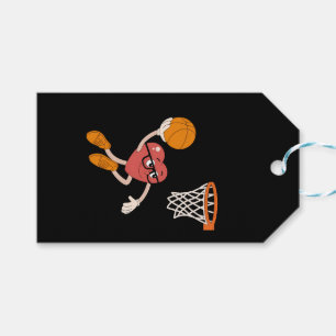 Valentine's Day Heart Dunking Cute Basketball Gift Tags