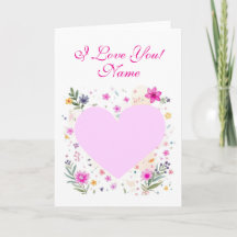 Valentine's Day  Heart Folded Blank Greeting Card