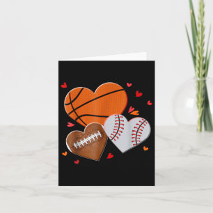 Valentines Day Heart Football Basketball Baseball  Card