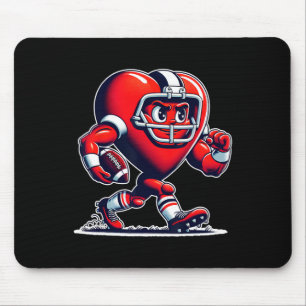 Valentine's Day Heart Footll Player Retro Style Mouse Pad