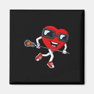 Valentines Day Heart Holding Lacrosse Stick Boys G Magnet