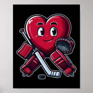 Valentine's Day Heart Ice Hockey Goalie Poster