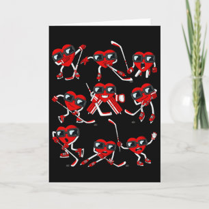 Valentines Day Heart Ice Hockey Player Funny Boys Card
