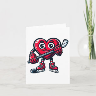 Valentine's Day Heart Ice Hockey Player Sports  Card