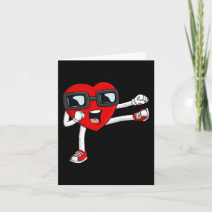 Valentines Day Heart Karate Kick Fun Boys Girls Ki Card