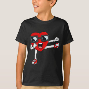 Valentines Day Heart Karate Kick Fun Boys Girls Ki T-Shirt