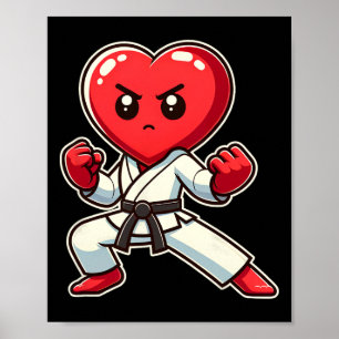 Valentine's Day Heart Karate Taekwondo Mma Martial Poster