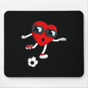 Valentines Day Heart Kicking A Soccer Ball Boys Gi Mouse Pad
