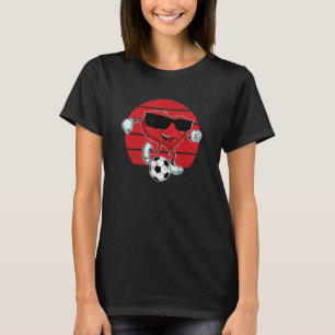 Valentine's Day Heart Kicking A Soccer Ball Cool T-Shirt