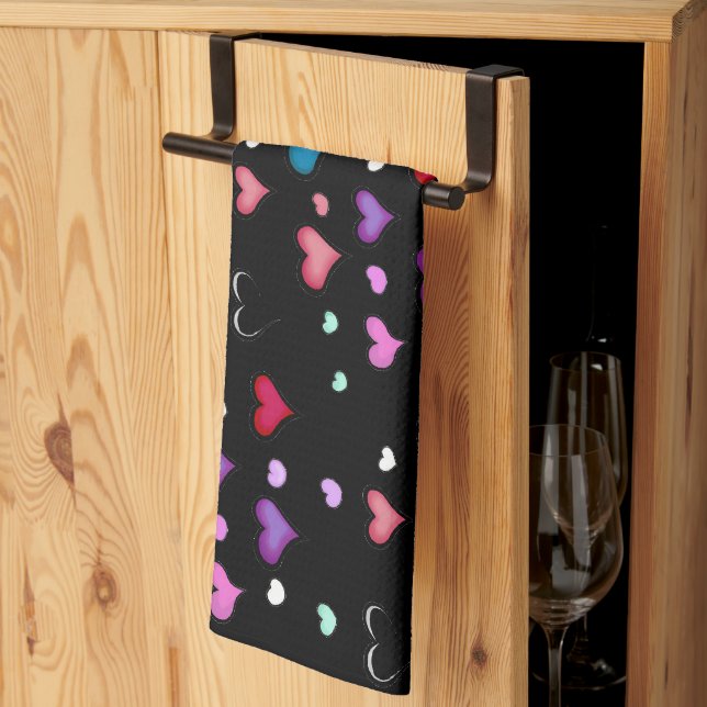 Valentine's Day heart  Kitchen Towel (Thirds Fold)