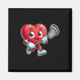 Valentine's Day Heart Lacrosse Team Player Sports  Magnet