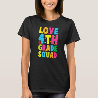Valentines Day Heart Love 4th Grade Squad Costume  T-Shirt