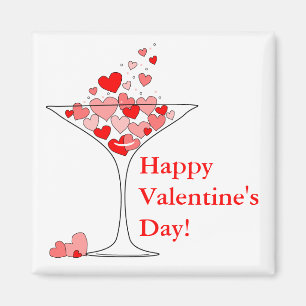 Valentines Day Heart Love Cocktail Magnet