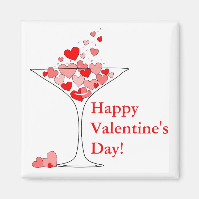 Valentines Day Heart Love Cocktail Magnet (Front)