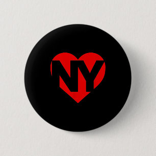 Valentines Day Heart New York Nyc Heart I Love Ny  6 Cm Round Badge
