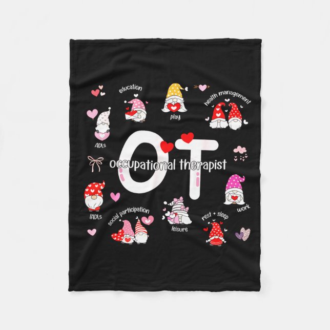 Valentines Day Heart Occupational Therast Ot Thera Fleece Blanket (Front)