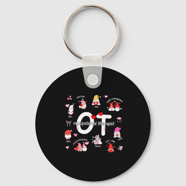 Valentines Day Heart Occupational Therast Ot Thera Key Ring (Front)