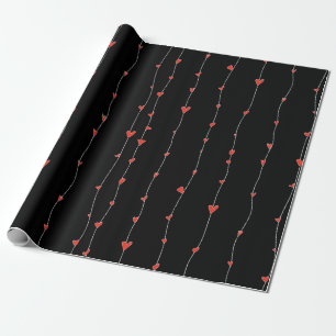 Valentines day heart pattern wrapping paper