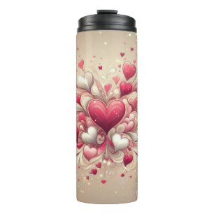 valentine's day heart patterned thermal tumbler