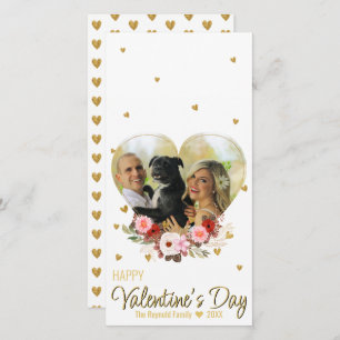 Valentine's Day Heart Photo Gold Glitter Hearts