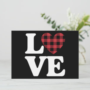 Valentines Day Heart Plaid Love Thank You Card