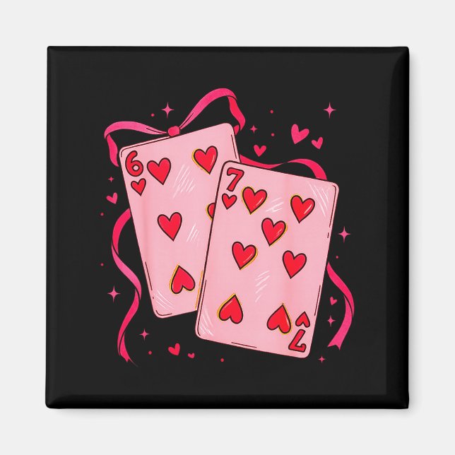 Valentines Day Heart Playing Cards In Love Funny 6 Magnet (Front)
