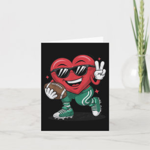 Valentines Day Heart Playing Football Baseball Coa Card