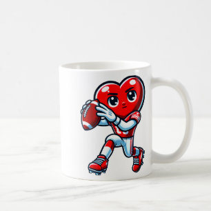 Valentines Day Heart Quarterback Football Srts  Coffee Mug