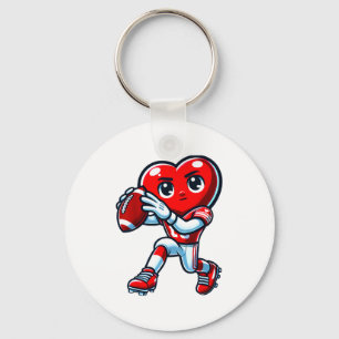Valentines Day Heart Quarterback Football Srts  Key Ring