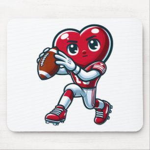 Valentine's Day Heart Quarterck Footll Sports Mouse Pad