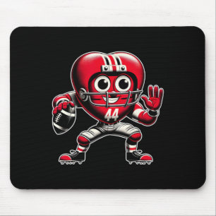 Valentine's Day Heart Retro Footll Quarterck Mouse Pad