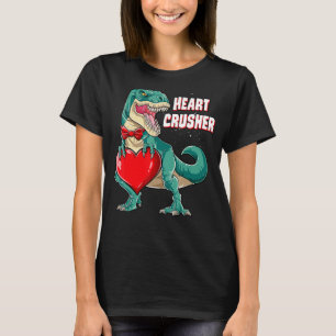 Valentines Day Heart Riding Dinosaur T Rex Funny B T-Shirt