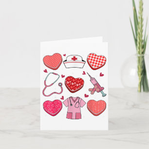Valentines Day Heart Rn Cna Icu Scurb Nurse Doctor Card
