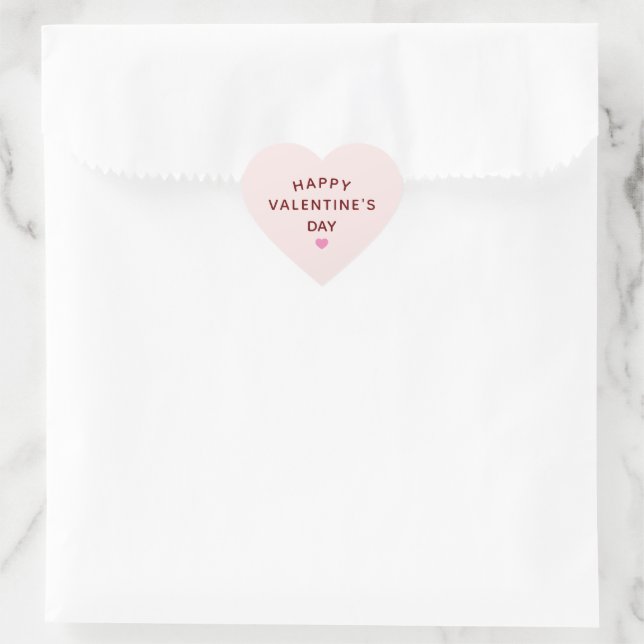 Valentine's Day Heart Shape Pink  Sticker (Bag)