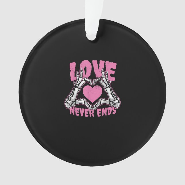 Valentines Day Heart Skeleton Hands Heart Ornament (Front)
