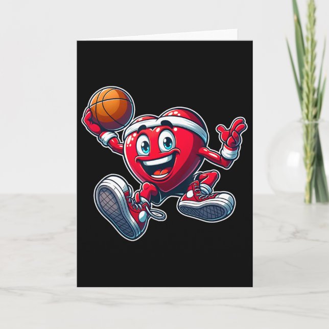 Valentine's Day Heart Sketll Player Team Sports  Card (Front)
