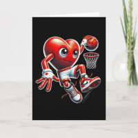Valentine's Day Heart Slam Dunk Sketll Team Sport