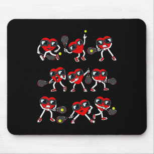 Valentines Day Heart Tennis Player Fun Boys Girls Mouse Pad