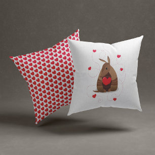 Valentine's Day Heart Texas Armadillo Cushion