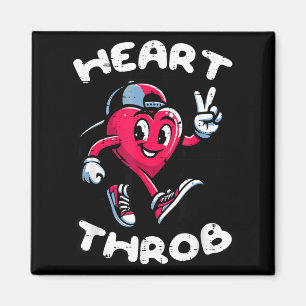Valentines Day Heart Throb Peace Retro Groovy Boys Magnet